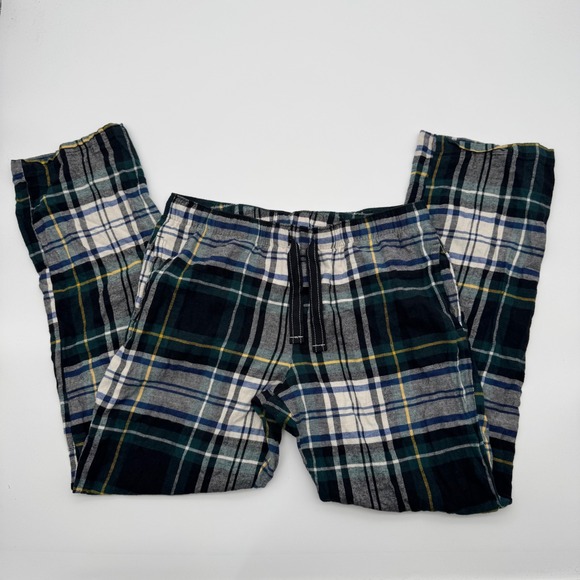 Old Navy Other - Old Navy Mens Plaid Flannel Pajama Pants Green Blue White Match The Fam Size M